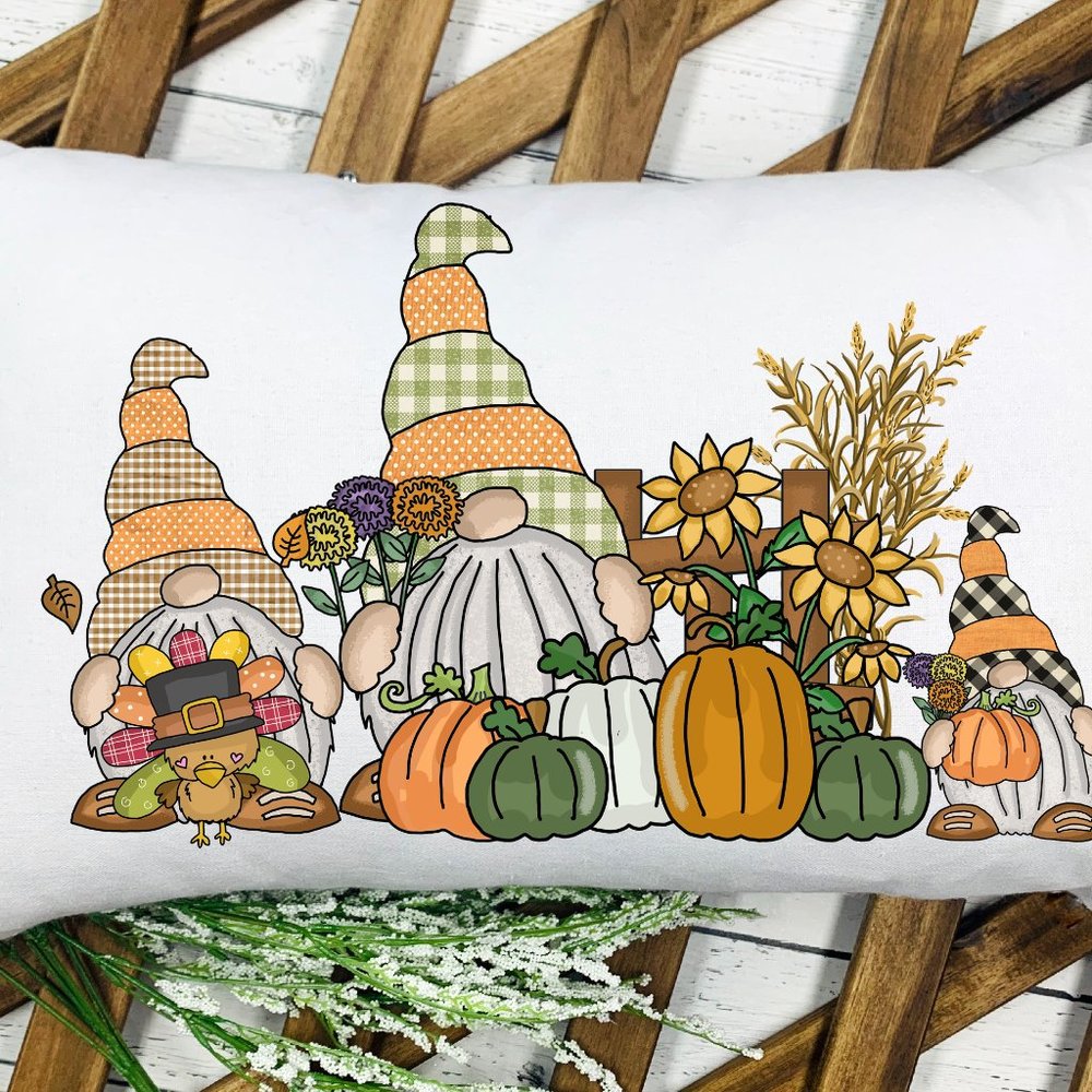 FALL and Halloween - Gnome Theme Pillow Case set of 2. - Picture 2 of 9